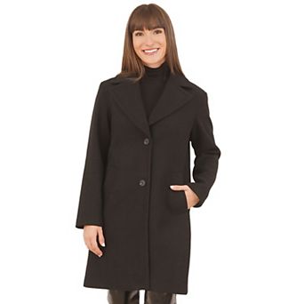 Women's Nine West Notch Collar Classic Walker Coat