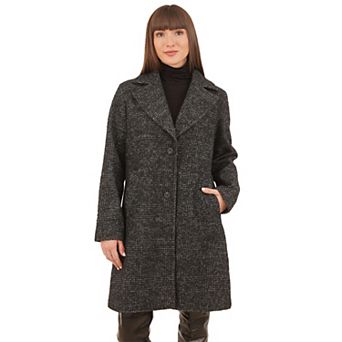 Women's Nine West Notch Collar Classic Walker Coat