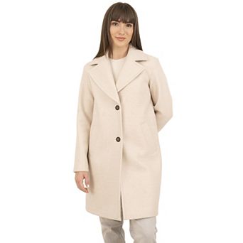 Women's Nine West Notch Collar Classic Walker Coat
