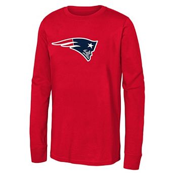 Youth Red New England Patriots Primary Logo Long Sleeve T-Shirt