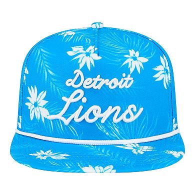 Men's New Era Blue Detroit Lions Palm Print A-Frame 9FIFTY Snapback Hat