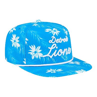 Men's New Era Blue Detroit Lions Palm Print A-Frame 9FIFTY Snapback Hat