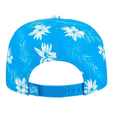 Men's New Era Blue Detroit Lions Palm Print A-Frame 9FIFTY Snapback Hat