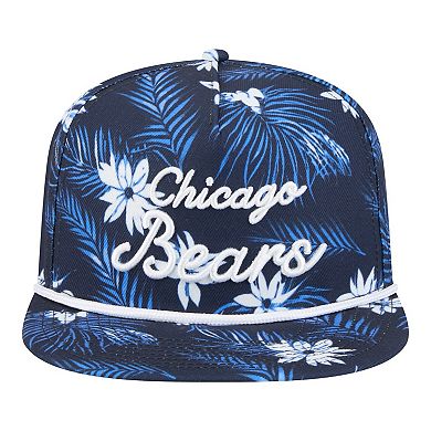 Men's New Era Navy Chicago Bears Palm Print A-Frame 9FIFTY Snapback Hat