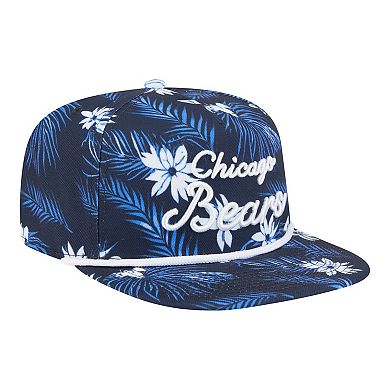 Men's New Era Navy Chicago Bears Palm Print A-Frame 9FIFTY Snapback Hat