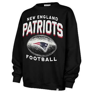 Women's '47 Black New England Patriots Arch Cloud Oversized Sweatshirt