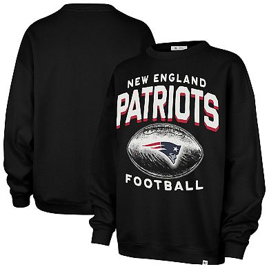 Women's '47 Black New England Patriots Arch Cloud Oversized Sweatshirt