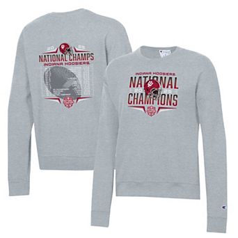 Unisex Champion Heather Gray Indiana Hoosiers College Football Playoff 2025 National Champions Schedule Sweatshirt