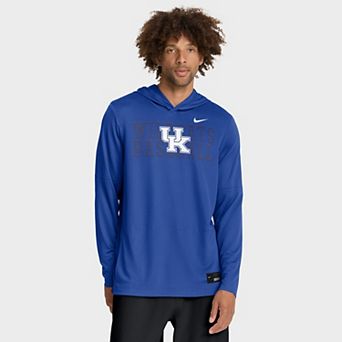 Men's Nike Royal Kentucky Wildcats Dugout Dri-FIT Long Sleeve Hooded T-Shirt