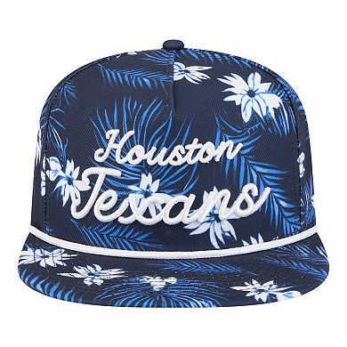 Men's New Era Navy Houston Texans Palm Print A-Frame 9FIFTY Snapback Hat