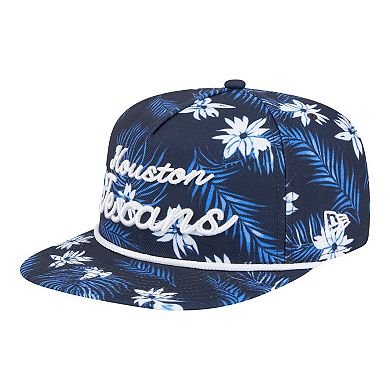 Men's New Era Navy Houston Texans Palm Print A-Frame 9FIFTY Snapback Hat