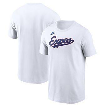 Men's Nike White Montreal Expos Cooperstown Collection Wordmark T-Shirt