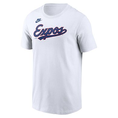 Men's Nike White Montreal Expos Cooperstown Collection Wordmark T-Shirt