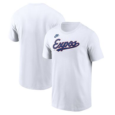 Men's Nike White Montreal Expos Cooperstown Collection Wordmark T-Shirt