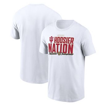 Men's White Indiana Hoosiers College Football Playoff 2025 National Champions Run Stopper Mantra T-Shirt