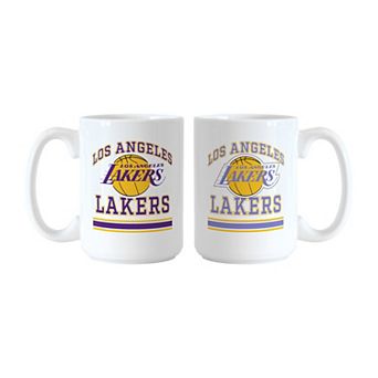Logo Brands Los Angeles Lakers 15oz. Current & Throwback Mug Set