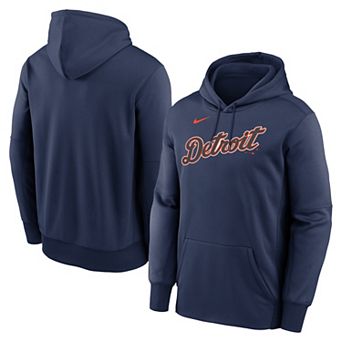 Men's Nike Navy Detroit Tigers Primary Wordmark Therma Hoodie