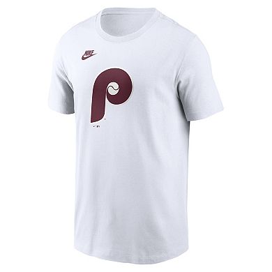Men's Nike White Philadelphia Phillies Cooperstown Collection Logo T-Shirt