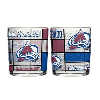 Logo Brands Colorado Avalanche 12oz. Quilted Stained Two-Pack Rocks Glass Set