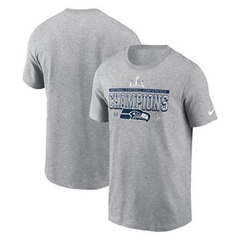 Men's Nike Heather Gray Seattle Seahawks 2025 NFC Champions Locker Room Trophy Collection T-Shirt