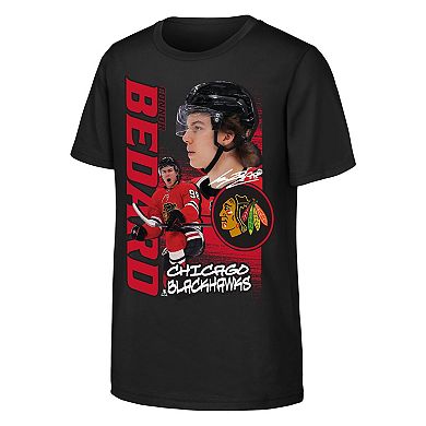 Youth Outerstuff Connor Bedard Black Chicago Blackhawks Playmaker T-Shirt