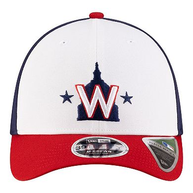 Men's New Era White Washington Nationals Player Replica 39THIRTY M-Crown Flex Hat