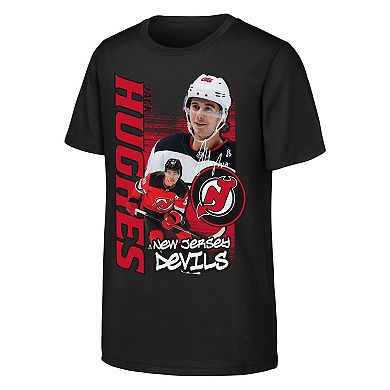 Youth Outerstuff Jack Hughes Black New Jersey Devils Playmaker T-Shirt