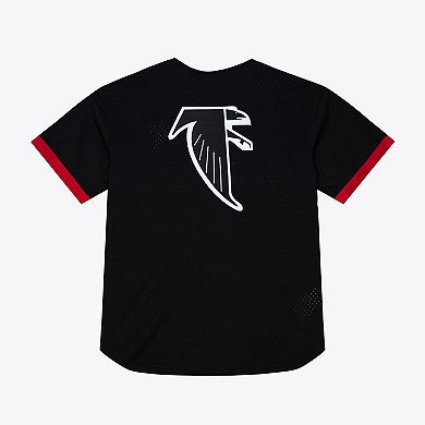 Men's Mitchell & Ness Black Atlanta Falcons Head Coach Mesh Full-Button Fashion Jersey