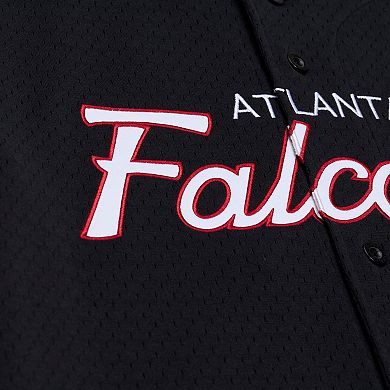 Men's Mitchell & Ness Black Atlanta Falcons Head Coach Mesh Full-Button Fashion Jersey