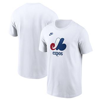 Men's Nike White Montreal Expos Cooperstown Collection Logo T-Shirt