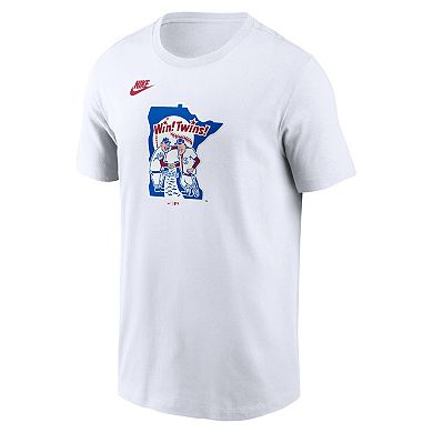 Men's Nike White Minnesota Twins Cooperstown Collection Logo T-Shirt