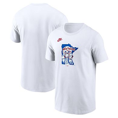 Men's Nike White Minnesota Twins Cooperstown Collection Logo T-Shirt