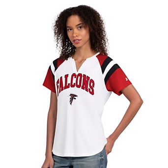 Women's Starter White Atlanta Falcons Game On Notch Neck T-Shirt