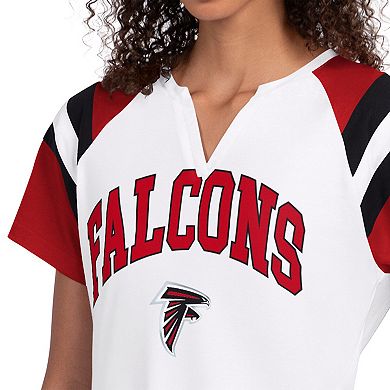 Women's Starter White Atlanta Falcons Game On Notch Neck T-Shirt