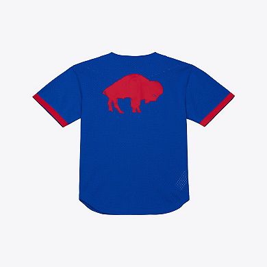 Men's Mitchell & Ness Royal Buffalo Bills Head Coach Mesh Full-Button Fashion Jersey