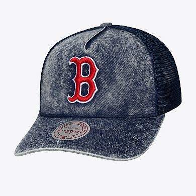 Unisex Mitchell & Ness Navy Boston Red Sox Gameday Adjustable Trucker Hat