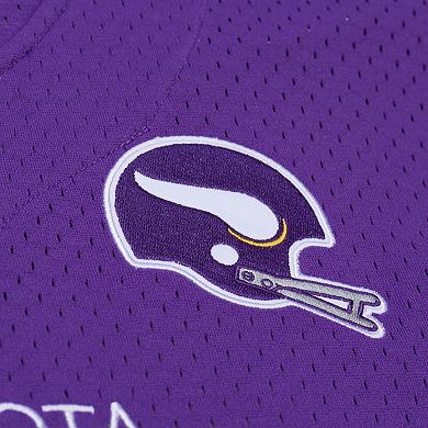 Men's Mitchell & Ness Purple Minnesota Vikings Head Coach Mesh Full-Button Fashion Jersey