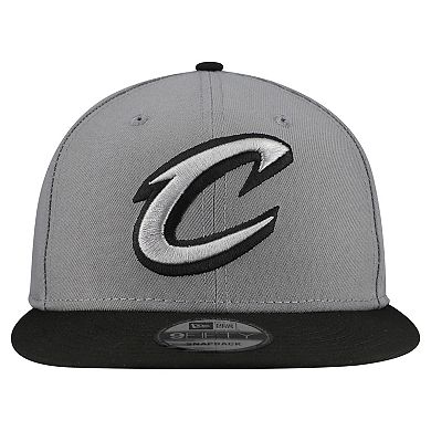 Men's New Era Gray Cleveland Cavaliers Core Logo Storm Gray Two-Tone 9FIFTY Snapback Hat