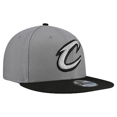 Men's New Era Gray Cleveland Cavaliers Core Logo Storm Gray Two-Tone 9FIFTY Snapback Hat