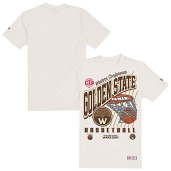 Men's New Era Cream Golden State Warriors Oversized City Edition Remix Vintage T-Shirt