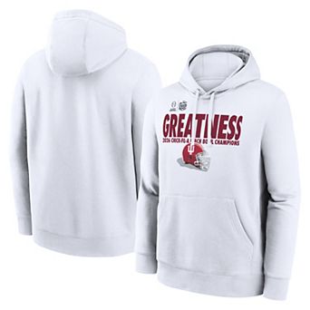 Men's White Indiana Hoosiers College Football Playoff 2026 Peach Bowl Champions Clock Manager Hoodie