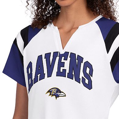 Women's Starter White Baltimore Ravens Game On Notch Neck T-Shirt
