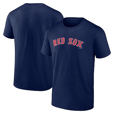 Men's Logo Athletic Navy Boston Red Sox Wordmark T-Shirt