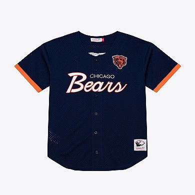 Men's Mitchell & Ness Navy Chicago Bears Head Coach Mesh Full-Button Fashion Jersey
