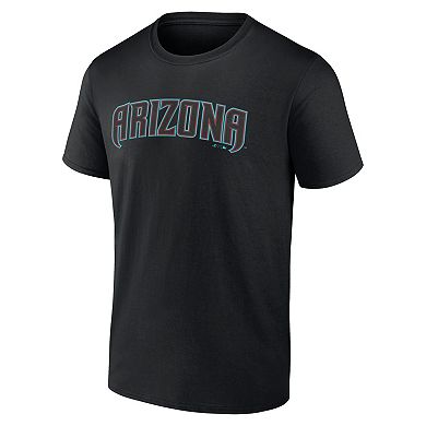 Men's Logo Athletic Black Arizona Diamondbacks Wordmark T-Shirt