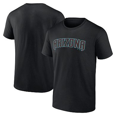 Men's Logo Athletic Black Arizona Diamondbacks Wordmark T-Shirt