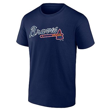 Men's Logo Athletic Navy Atlanta Braves Wordmark T-Shirt