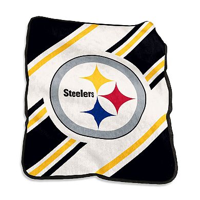 Logo Brands Pittsburgh Steelers 50" x 60" Raschel Stripe Throw Blanket