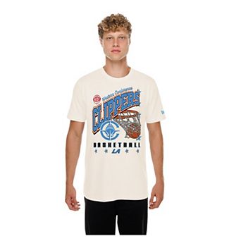 Men's New Era Cream LA Clippers Oversized City Edition Remix Vintage T-Shirt