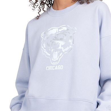 Women's Starter Pastel Blue Chicago Bears Travel Pastels Boxy Fleece Sweatshirt